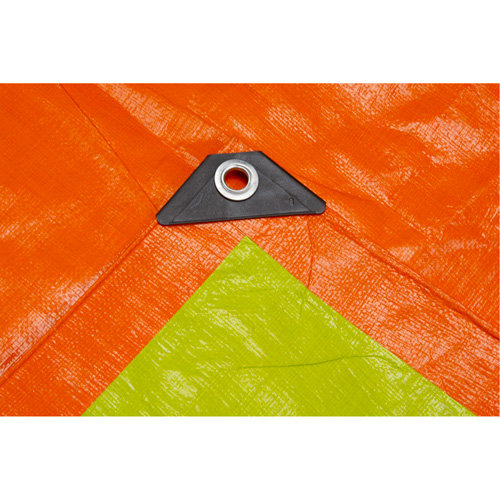 High-Visibility Heavy-Duty Woven Tarp, Polyethylene, Green/Orange, 16' x 20' x 12 mils Southpoint Industrial Supply