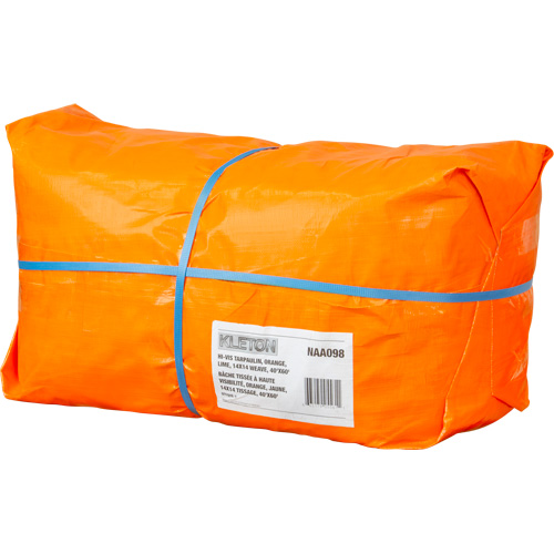 B&acirc;che tiss&eacute;e robuste haute visibilit&eacute;, Poly&eacute;thyl&egrave;ne, Vert/Orange, 40' x 60' x 12 mils Southpoint Industrial Supply