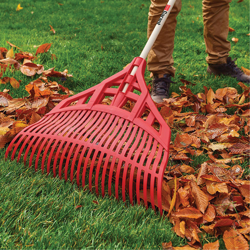 Leaf Rake, 24" Blade, Wood Handle, Plastic Blade Southpoint Industrial Supply