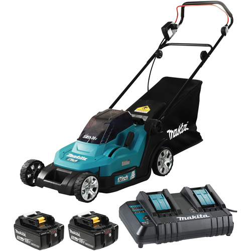 36V 5.0 Ah LXT Lawn Mower Kit, Push Walk-Behind, Battery Powered, 17" Cutting Width Southpoint Industrial Supply