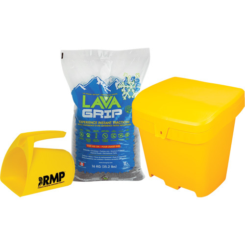 LavaGrip Traction-Aid Kit with 77 Bags, Container Size 35.3 lbs. (16 kg), Bag Southpoint Industrial Supply