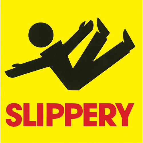 "Slippery" Traffic Cone Message Label, Adhesive, English with Pictogram Southpoint Industrial Supply