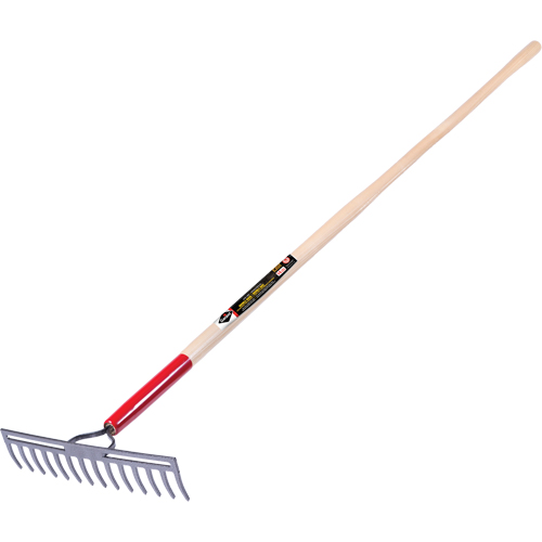 Pro Double Back Level Rake, Ashwood Handle, 13-3/4" W, Tempered Steel Blade, 14 Tines Southpoint Industrial Supply
