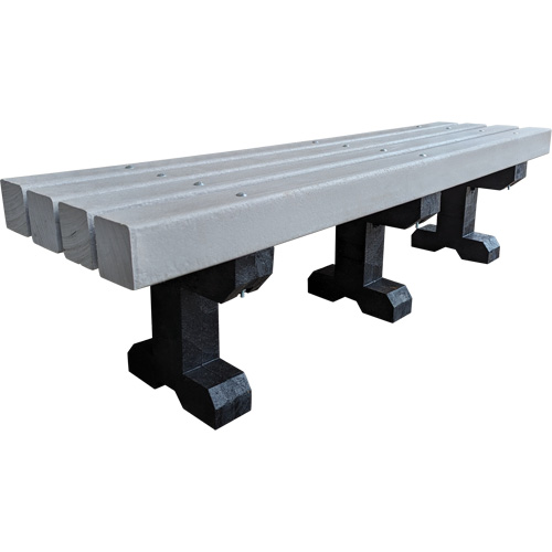 Banc de parc, Plastique recycl&eacute;, 72" lo x 17" la x 17" h, Gris Southpoint Industrial Supply