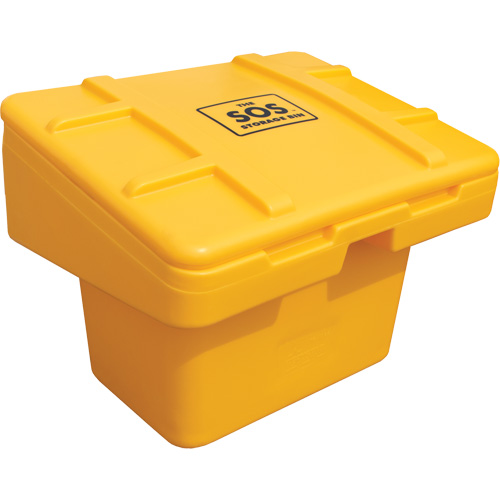Salt Sand Container SOS, With Hasp, 30" x 24" x 24", 5.5 cu. Ft., Yellow Southpoint Industrial Supply