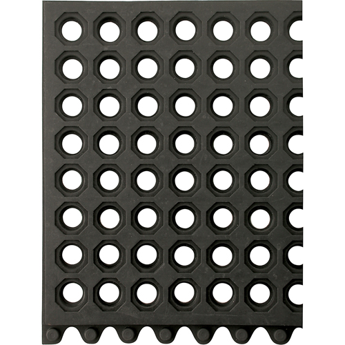 24/Seven&reg; Matting, Rubber, 3' W x 3' L, 5/8" Thick, Black Southpoint Industrial Supply