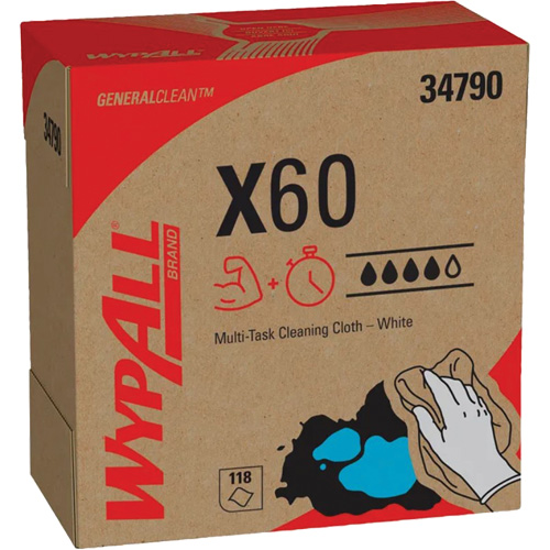 WypAll&reg; X60 Wipers, All-Purpose, 16-3/4" L x 8-3/8" W Southpoint Industrial Supply