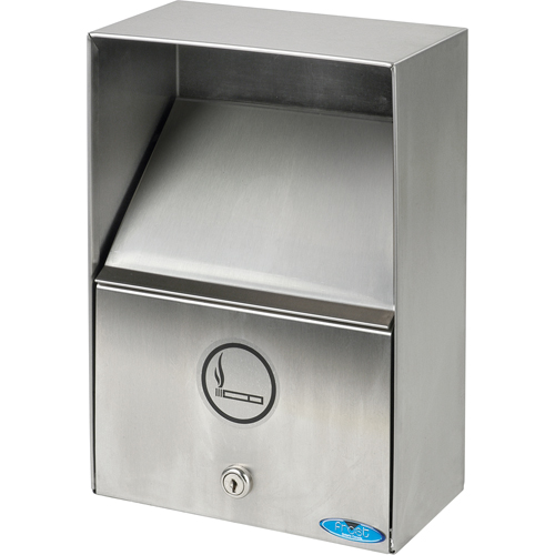 Smoking Receptacles, Wall-Mount, Stainless Steel, 3.3 Litres Capacity, 13-1/2" Height Southpoint Industrial Supply