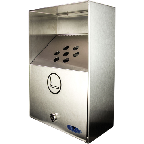 Smoking Receptacles, Wall-Mount, Stainless Steel, 3.3 Litres Capacity, 13-1/2" Height Southpoint Industrial Supply