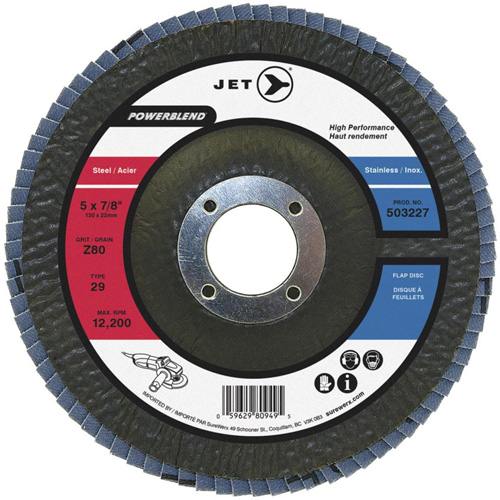 PowerBlend Flap Disc, 7" x 7/8", Type 29, Z40 Grit, Zirconia Alumina Southpoint Industrial Supply