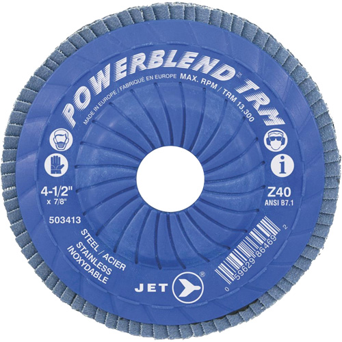 Disque &agrave; lamelles ajustables POWERBLEND TRM, 5" x 7/8", Type 29, Grain Z60, Alumine de zirconium Southpoint Industrial Supply
