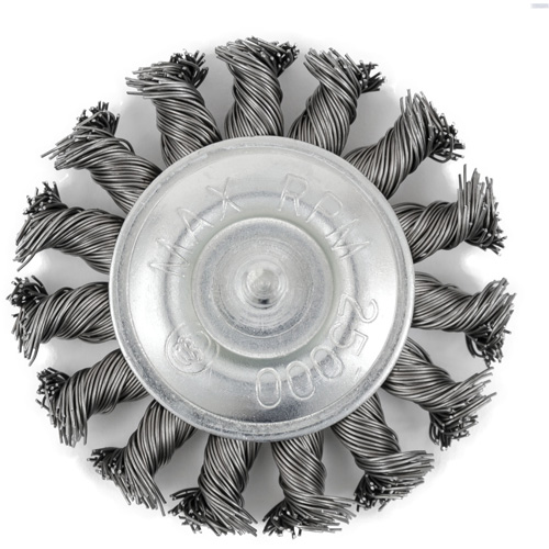 Brosse radiale &agrave; fils nou&eacute;s torsad&eacute;s mont&eacute; sur mandrin EKR275-20, 3", Fils ,02", Tige 1/4" Southpoint Industrial Supply