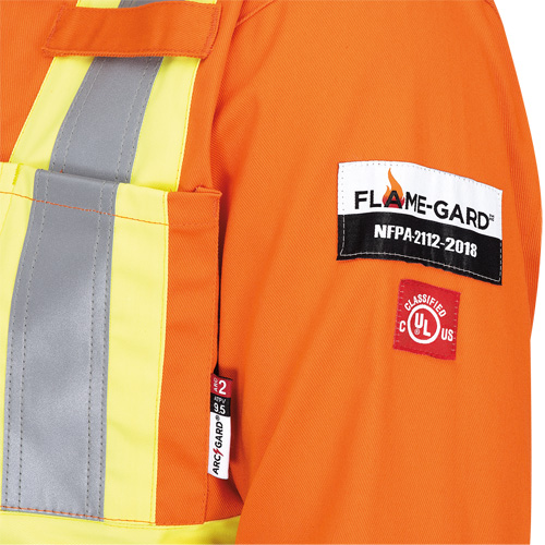 5555 High Visibility FR Rated & Arc Rated Safety Coveralls, Size 36, High Visibility Orange, 11 cal/cm² Southpoint Industrial Supply