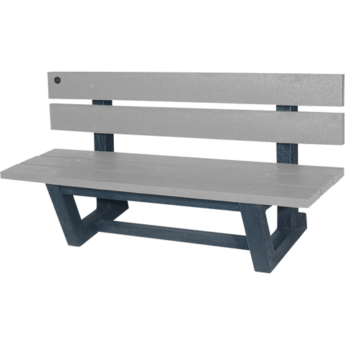 Outdoor Park Benches, Recycled Plastic, 72" L x 23-3/16" W x 29-13/16" H, Grey Southpoint Industrial Supply