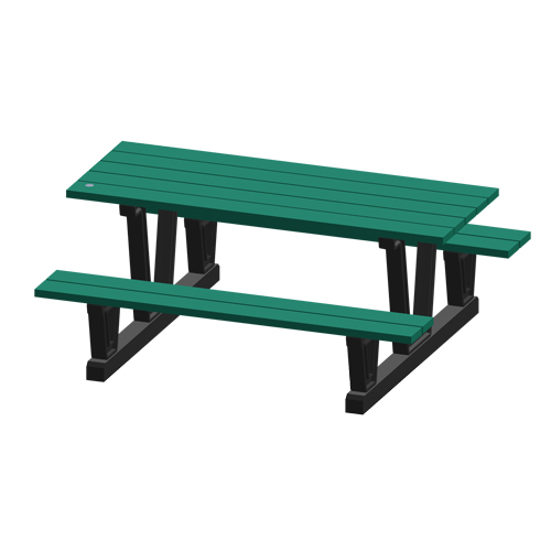 Recycled Plastic Outdoor Picnic Tables, 72" L x 60-5/16" W, Green Southpoint Industrial Supply