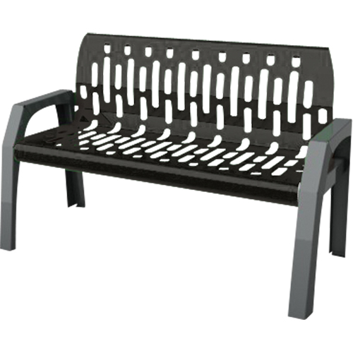 Stream Benches, Steel, 48" L x 25" W x 34" H, Black Southpoint Industrial Supply
