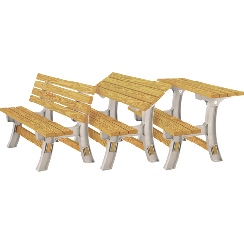 Basics&reg; Flip Top Park Bench / Table, Plastic, 96" L x 26" W x 34" H, Sand Southpoint Industrial Supply