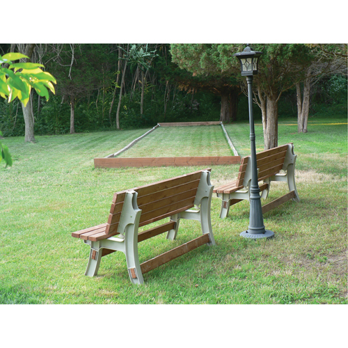 Basics&reg; Flip Top Park Bench / Table, Plastic, 96" L x 26" W x 34" H, Sand Southpoint Industrial Supply