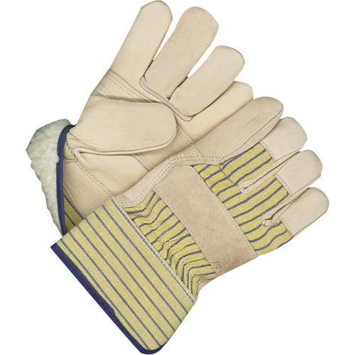 Gants d'ajusteur classiques avec paume renforc&eacute;e, Taille unique, Paume en Cuir fleur de vache, Doublure en Peluche d'acrylique Southpoint Industrial Supply
