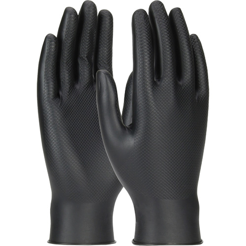 Gants jetables ambidextres Grippaz Skins, Grand, Nitrile, 6 mils, Sans poudre, Noir Southpoint Industrial Supply
