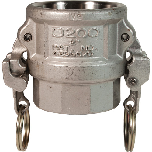 Coupleur &agrave; came et cannelure EZ Boss-Lock, Acier inoxydable, Type D, 1", NPT femelle, 250 PSI Southpoint Industrial Supply