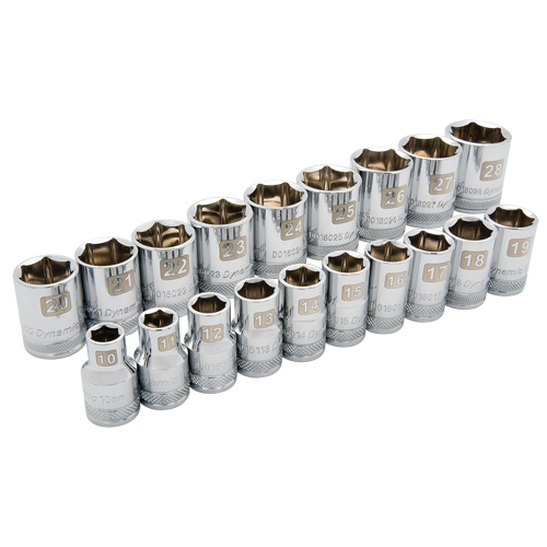 Jeu de douilles m&eacute;triques, 19 Mcx, Prise de 1/2" Southpoint Industrial Supply