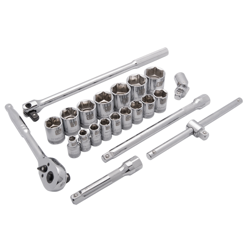 SAE Socket Set, 22 Pcs, 1/2" Drive Size Southpoint Industrial Supply