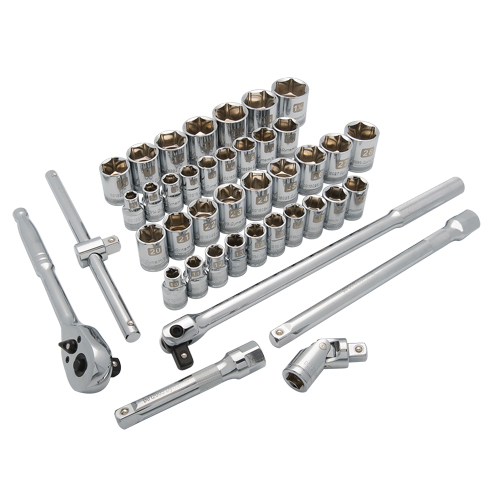 Jeu de douilles SAE/m&eacute;triques, 41 Mcx, Prise de 1/2" Southpoint Industrial Supply