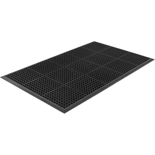 Competitor Series Mats, Slotted, 3' x 5' x 7/8", Black, Natural Rubber Southpoint Industrial Supply