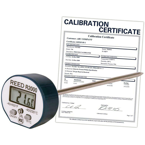 Thermometer with ISO Certificate, Contact, Digital, -40-450°F (-40-230°C) Southpoint Industrial Supply