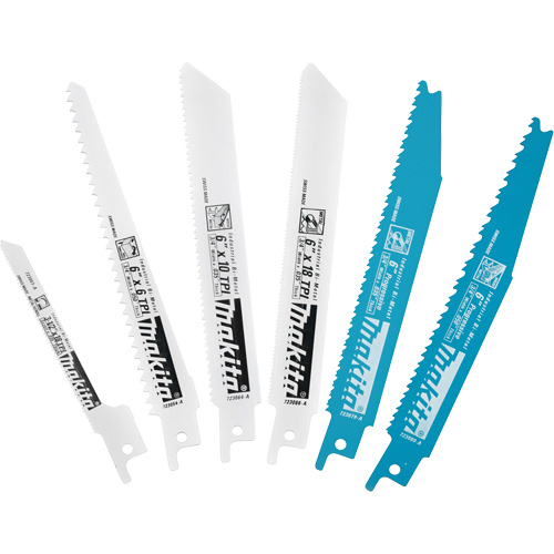 6-Piece Recipro Saw Blade Assortment Pack, Bi-Metal, 6-18 TPI, 6"/3-1/2" L x 3/4" W Southpoint Industrial Supply