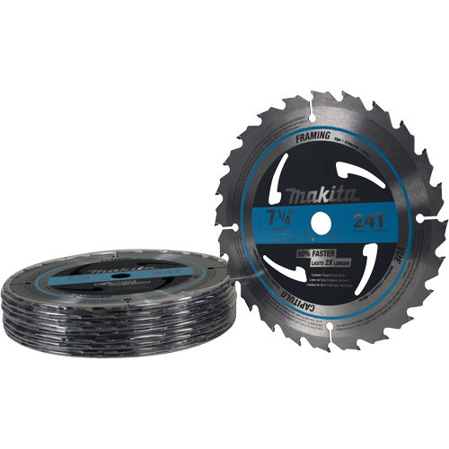 Lame de scie circulaire pour charpente &agrave; pointes au carbure, 7-1/4", 24 dents, Pour Bois Southpoint Industrial Supply