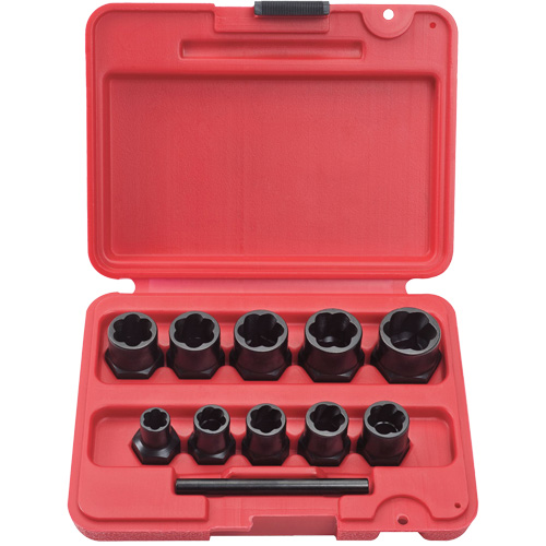 PROTO&reg; Bolt Extractor Socket Set, 10 Pcs, 1/4" Drive Size Southpoint Industrial Supply