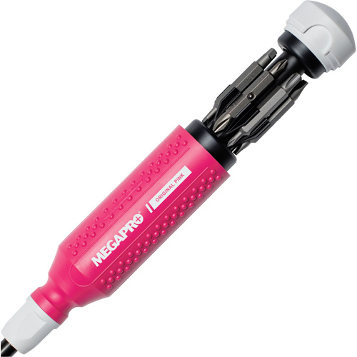 Original Pink 15-in-1 Multi-Bit Screwdriver, 8-37/50" L, Textured Handle Southpoint Industrial Supply