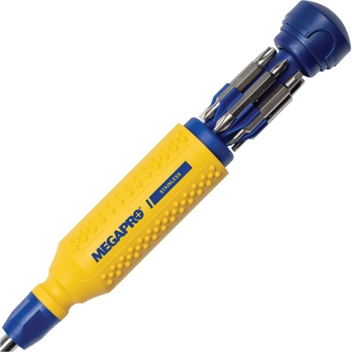 Tournevis multi embouts en acier inoxydable Original 15-en-1, 8-37/50" lo, Prise Textur&eacute; Southpoint Industrial Supply