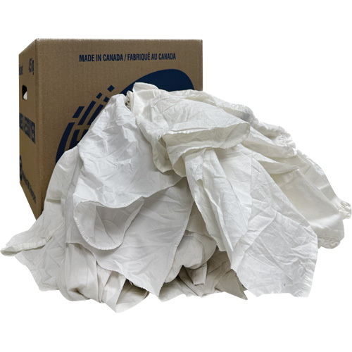 Boîte de chiffons d'essuyage, Blanc, 10 lb Southpoint Industrial Supply
