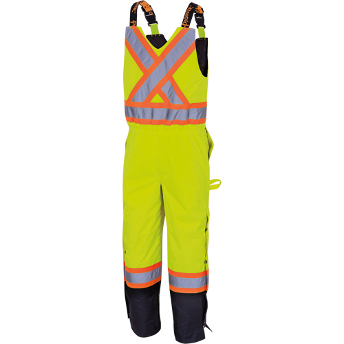 5041BB Pantalon &agrave; bretelles matelass&eacute; imperm&eacute;able, Polyester, Grand, Jaune lime haute visibilit&eacute; Southpoint Industrial Supply