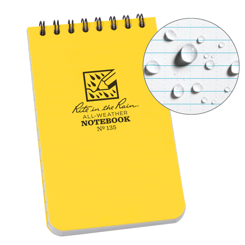 Carnet de notes de poche &agrave; spirale, Couverture souple, Jaune, 100 Pages, 3" , 5"  Southpoint Industrial Supply