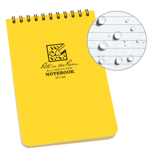 Carnet de notes de poche &agrave; spirale, Couverture souple, Jaune, 100 Pages, 4" , 6"  Southpoint Industrial Supply