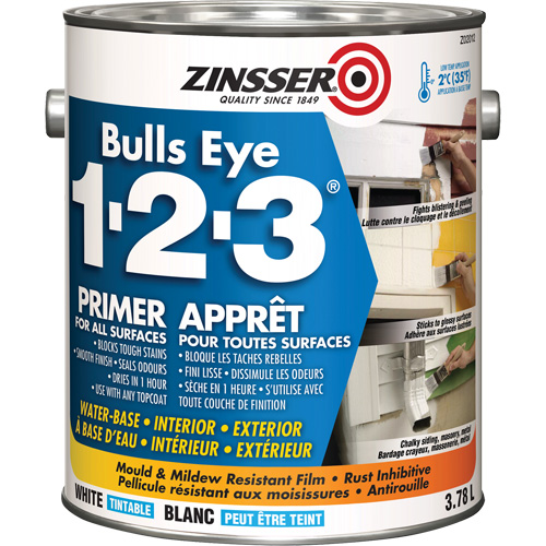 Appr&ecirc;t &agrave; base deau Bulls Eye 1-2-3, 3,78 L, Gallon, Blanc Southpoint Industrial Supply