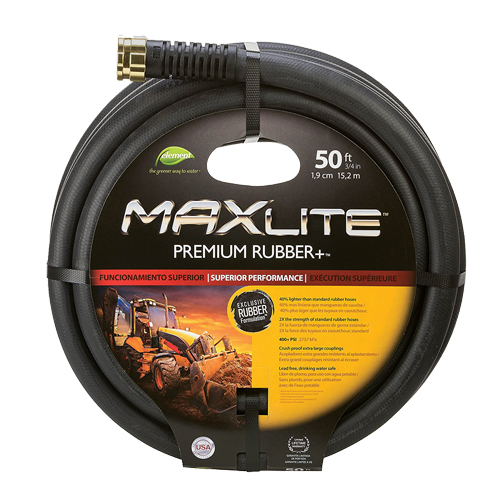 MAXLite Water Hose, Rubber, 3/4" dia. x 50' L Southpoint Industrial Supply