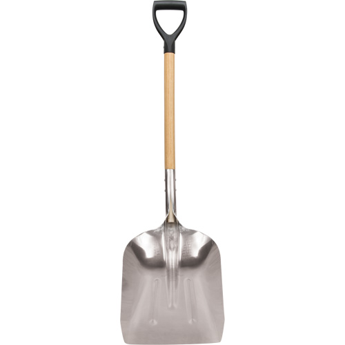 Scoop Shovel, Wood, Aluminum Blade, D-Grip Handle, 24-1/2" Length Southpoint Industrial Supply