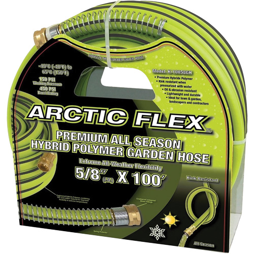 Premium Hybrid Polymer Garden Hose, PVC/Rubber, 5/8" dia. x 100' Southpoint Industrial Supply