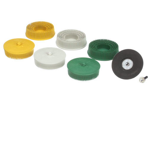 Roloc Bristle Disc Kit, Aluminum Oxide, Several Grit, 3" Dia. Southpoint Industrial Supply