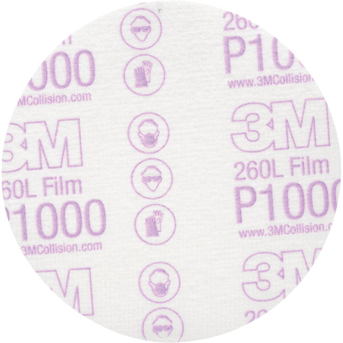 Disque de finition en pellicule Hookit, dia 5", Grain P1000, Oxyde d'aluminium Southpoint Industrial Supply