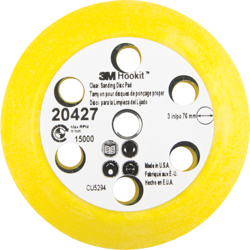 Hookit Clean Sanding Disc Pad Kit, 3" Dia. Southpoint Industrial Supply