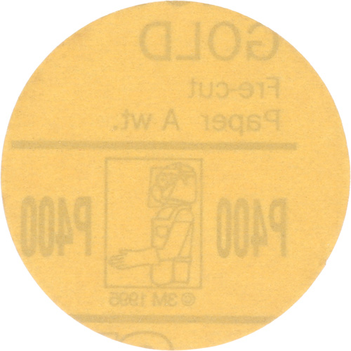Gold Hookit Disc, 3" Dia., P400 Grit, Aluminum Oxide, C-Weight Southpoint Industrial Supply