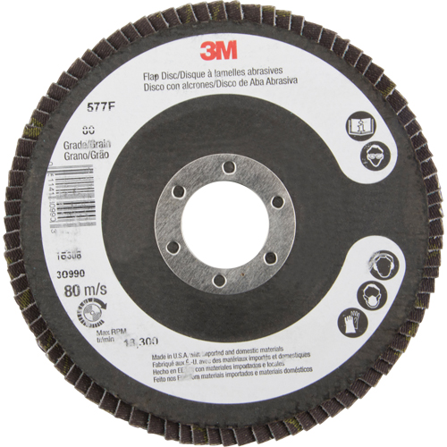 Flap Wheels - 577F Flap Discs, 4-1/2" x 7/8", Type 29, 80 Grit, Zirconium Southpoint Industrial Supply
