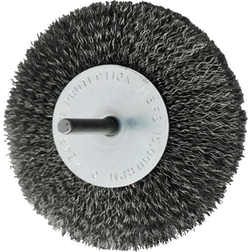 Circular Crimped Wire End Brushes, 4", 0.008" Fill, 1/4" Shank Southpoint Industrial Supply