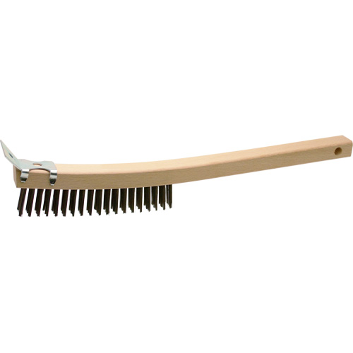 Scratch Brush With Scraper, Steel, 3 x 19 Wire Rows, 13" Long Southpoint Industrial Supply